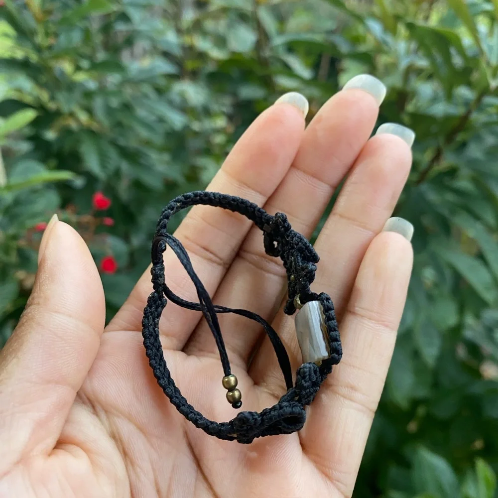 Agate macrame bracelet - Picture 7 of 7